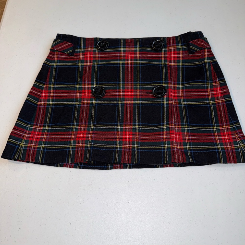 Gap Skirt Womens Size 6 Red-Black Lined Plaid‎ Schoolgirl Academia Wool